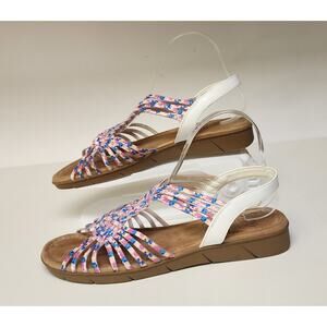 Impo BELLE Pink Multi Memory Foam Slingback Flat Casual Sandals Shoes Size 10M